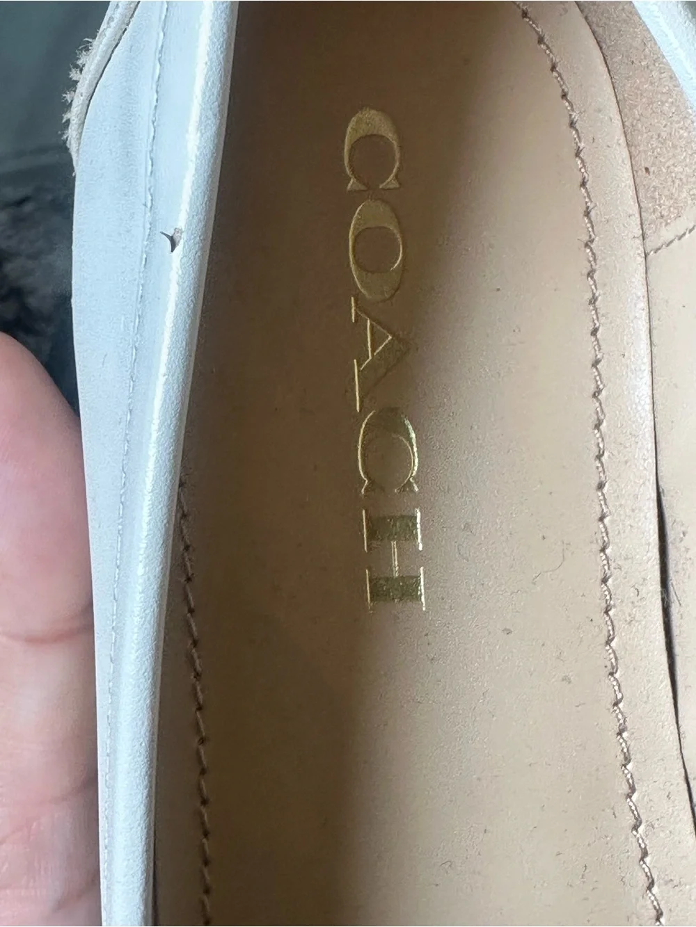 NWOB COACH Ruthie Platform Loafers CM587 Chalk Cream Leather, Size 7.5
